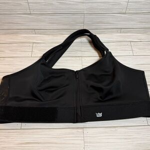 SHEFIT Sports Bra 3 Luxe Black Zip Front High Impact Adjustable Support Workout